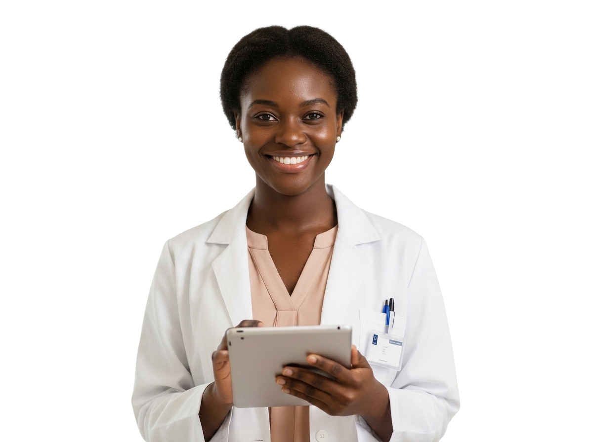 Healthcare professional using digital tools